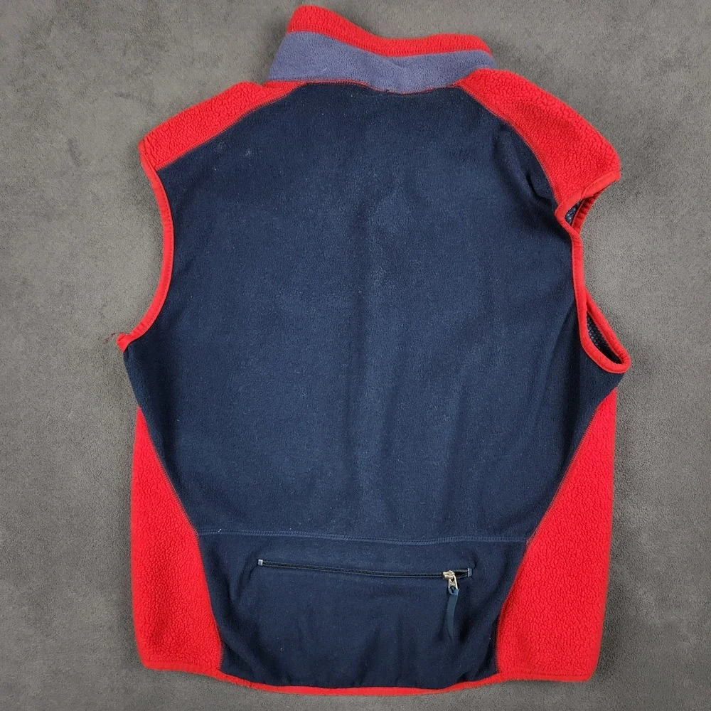 Vintage Patagonia Flyer‎ Vest Adult Large Red Navy Blue Zip Pocket 90s USA Made